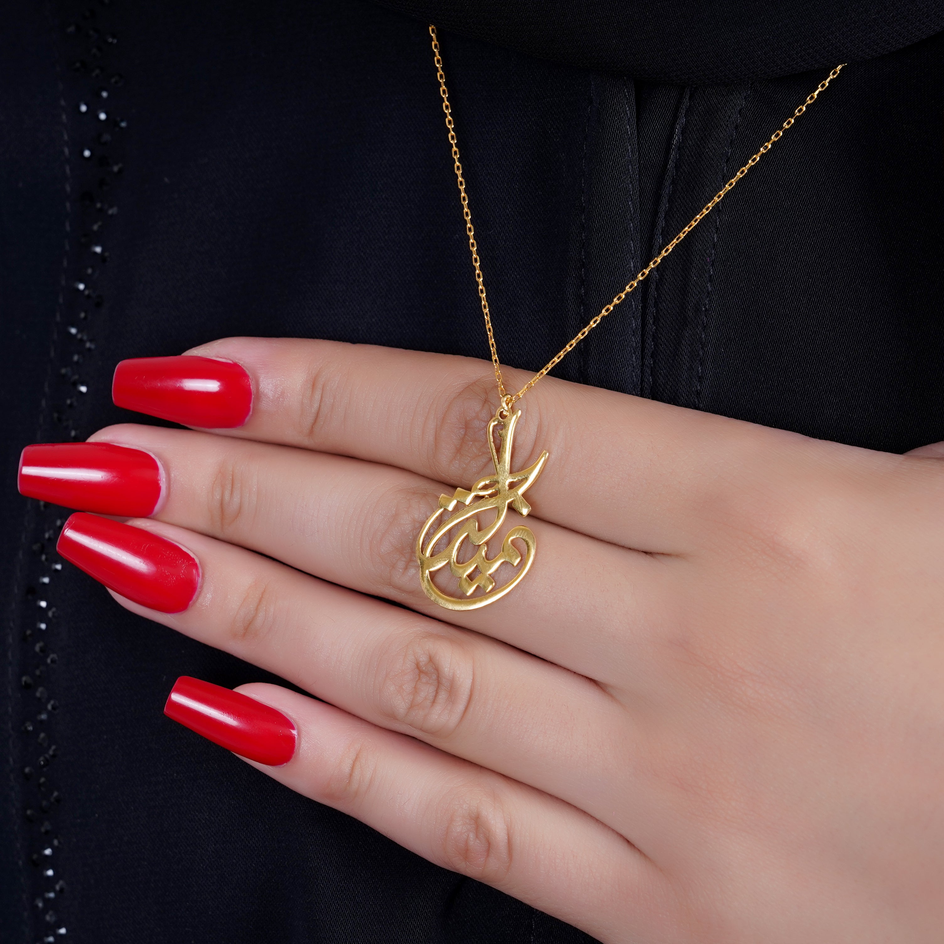 925 Silver Personalized Custom Handmade Arabic Calligraphy Name Necklace - Leona Jewelry