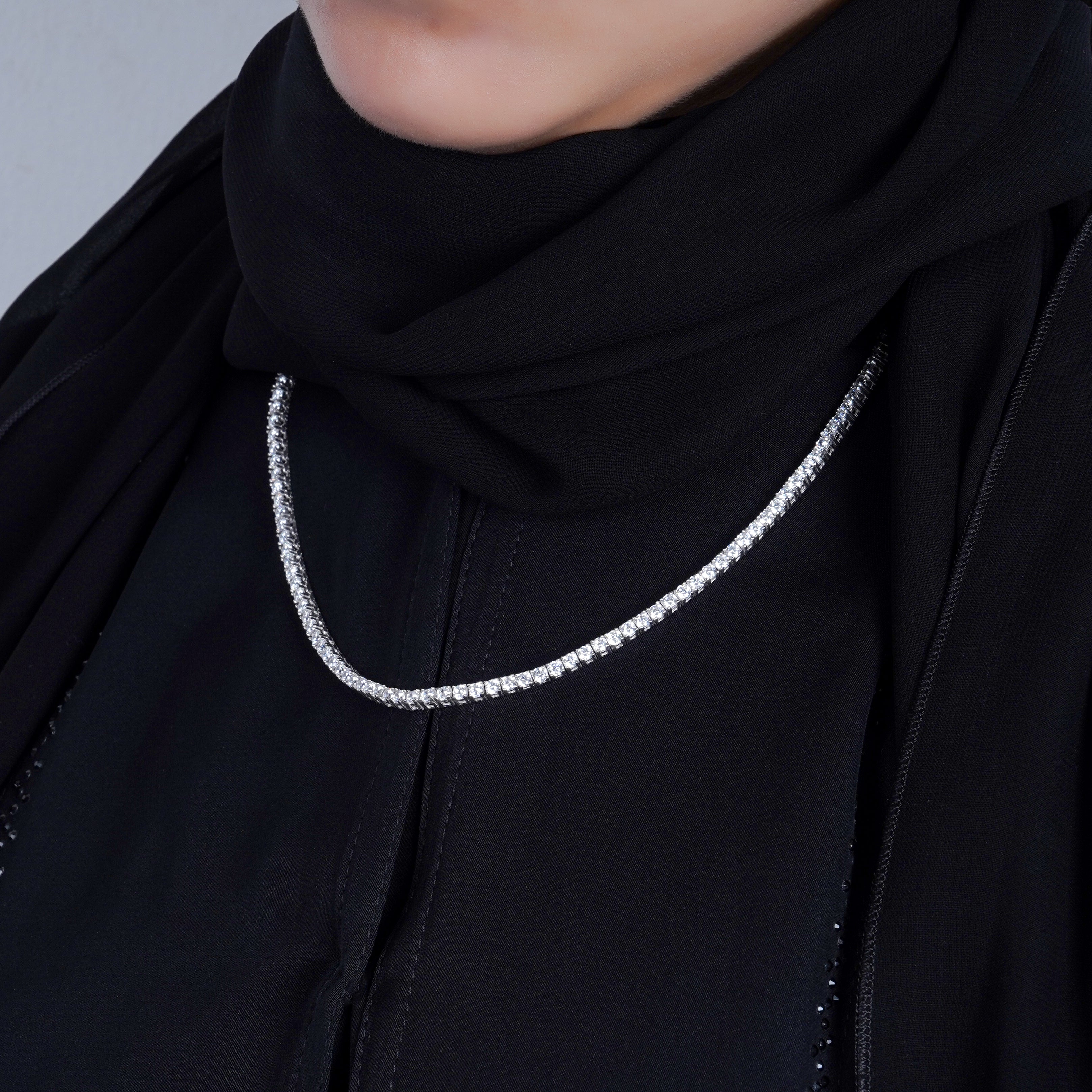 925 Silver Tennis Jewelry Set Three Pieces (Silver) - Leona Jewelry