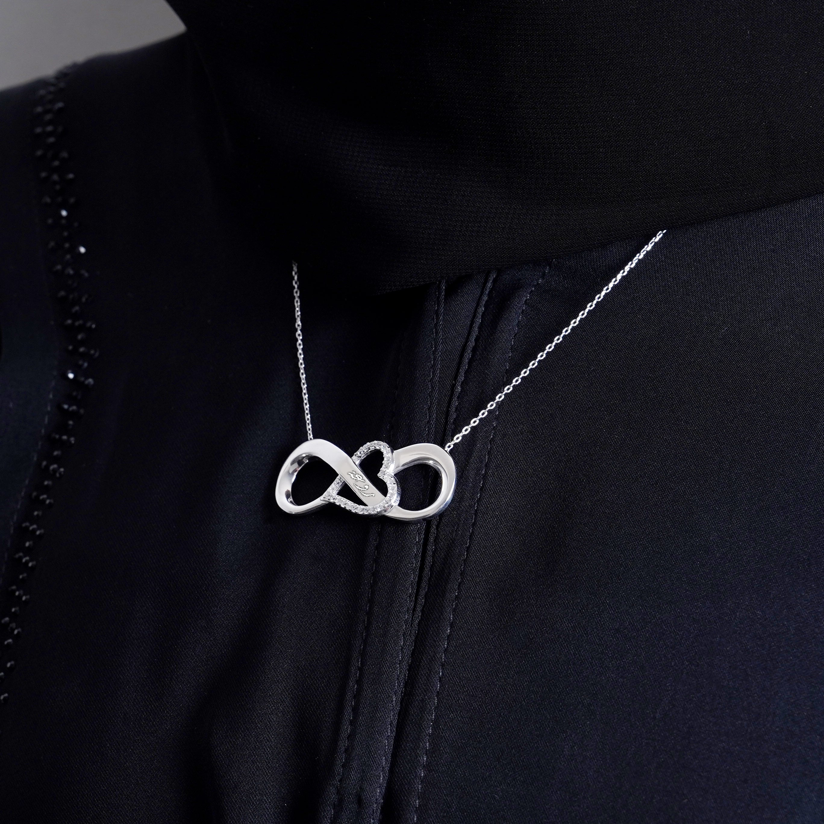 925 Silver Personalized Custom Infinite Love Name Necklace (Silver) - Leona Jewelry