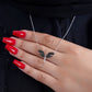 925 Silver Angel Wings Necklace (Black)