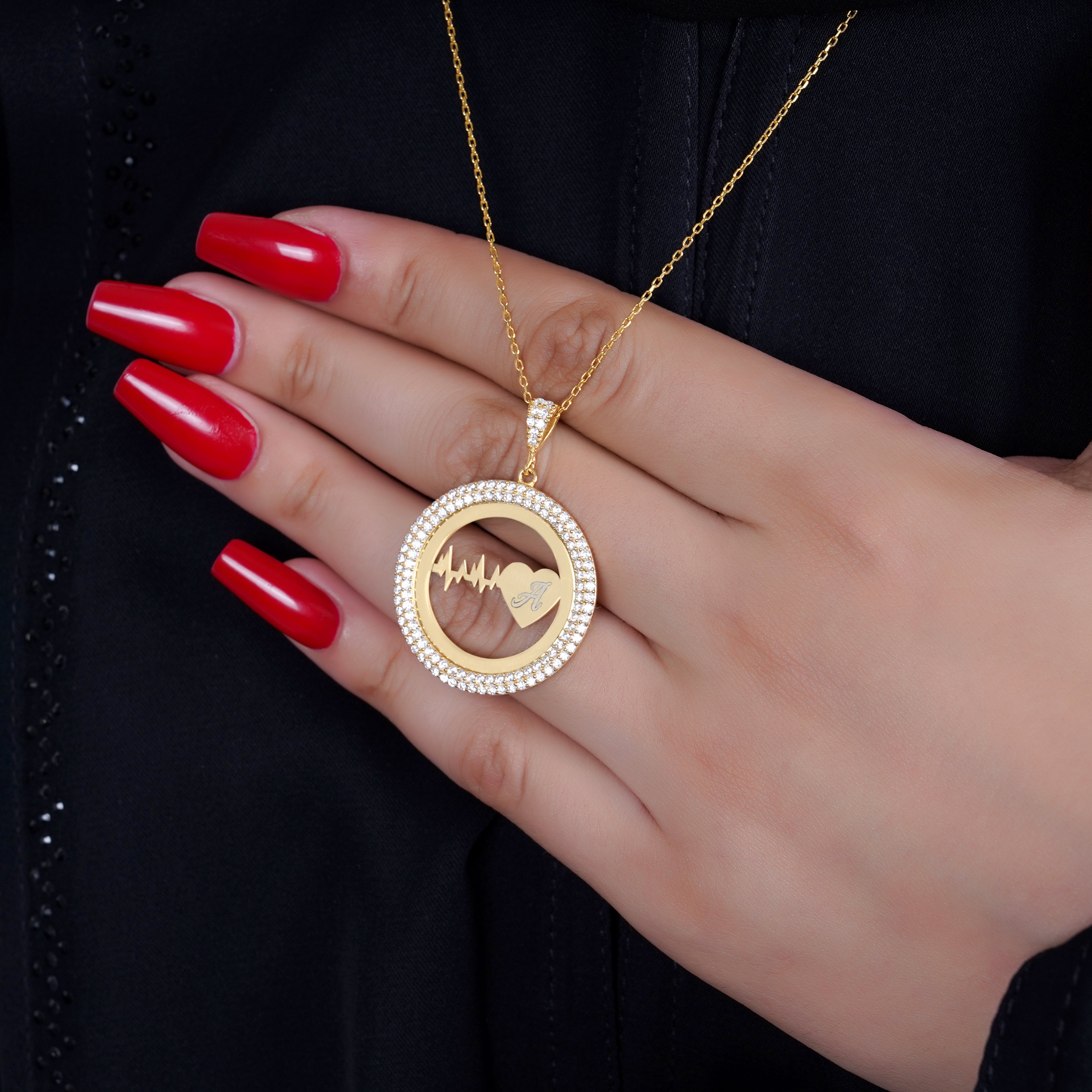 925 Silver Personalized Custom Heartbeat Necklace - Leona Jewelry