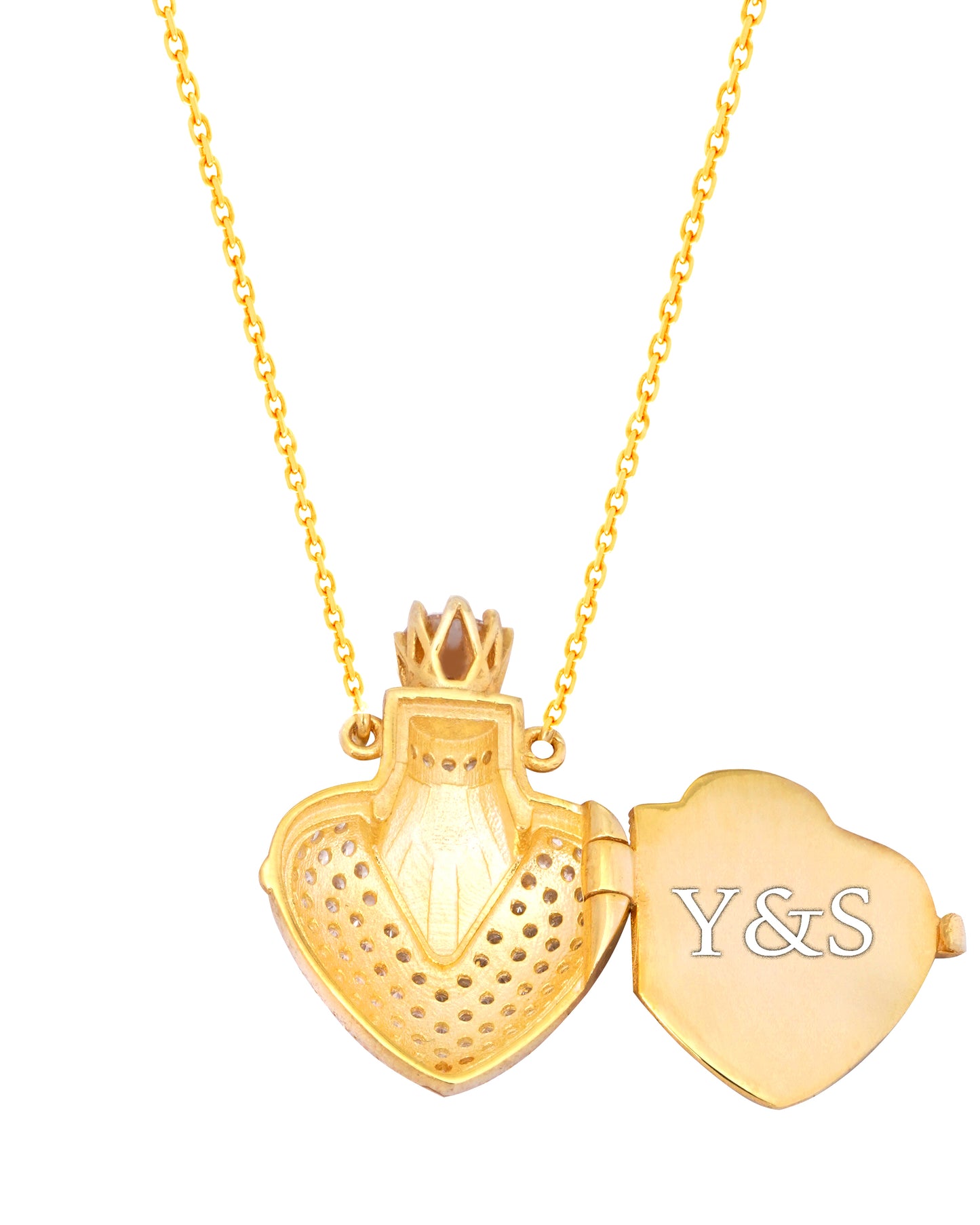 925 Silver Personalized Custom Crowned Heart Name Necklace