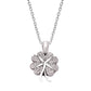 925 Silver Personalized Custom Clover Name Necklace (Silver)