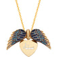 925 Silver Personalized Custom Angel Wings Name Necklace (Multicolor Stones)