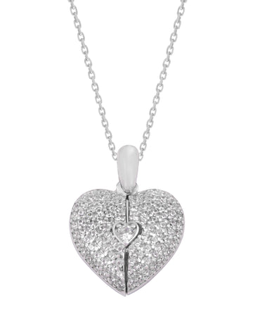 925 Silver Personalized Custom Heart Name Necklace (Silver)