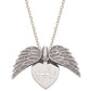 925 Silver Personalized Custom Angel Wings Name Necklace (White Stones)