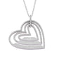 925 Silver Personalized Custom Trio Heart Name Necklace (Silver)