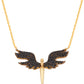 925 Silver Angel Wings Necklace (Black)