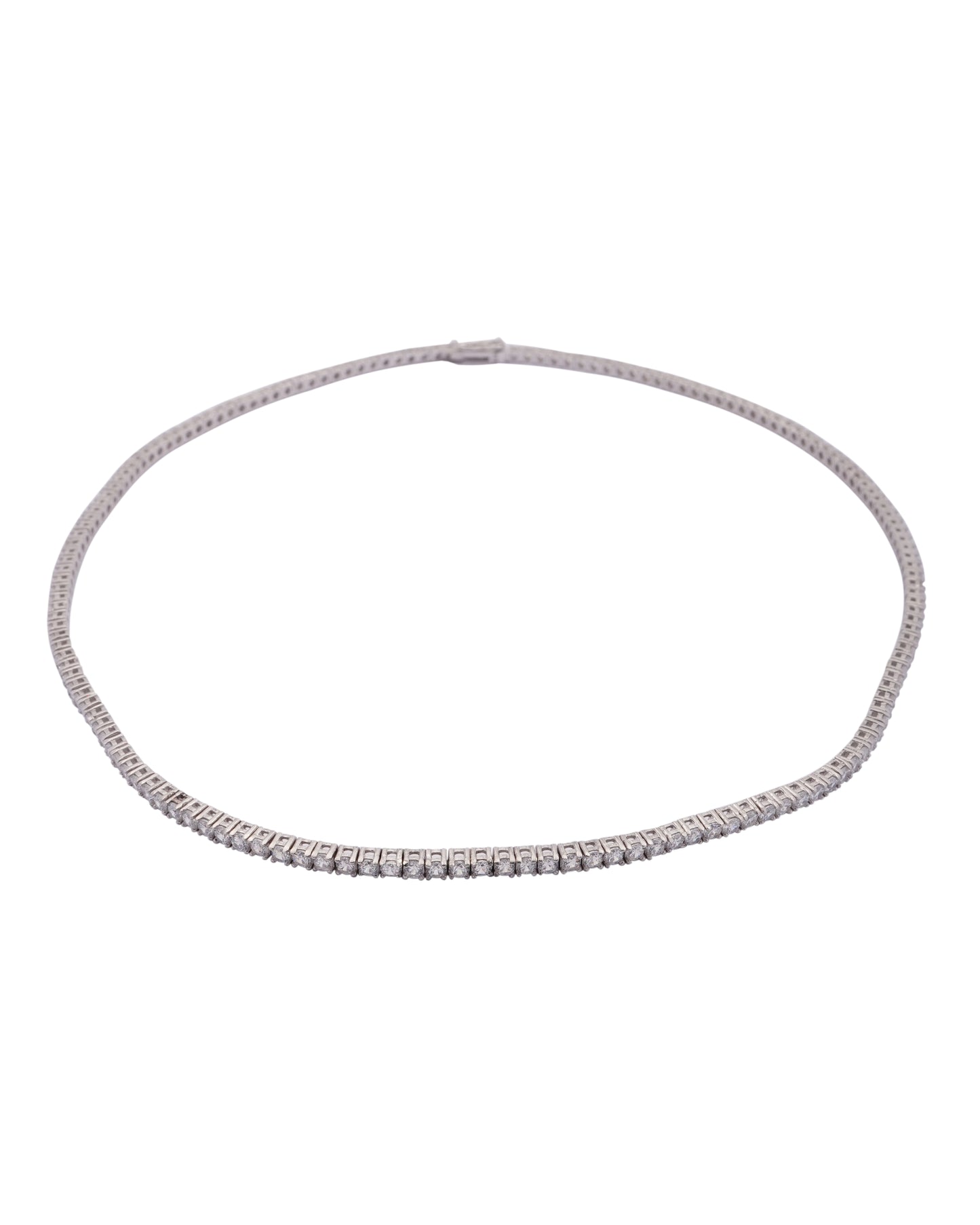 925 Silver Tennis Necklace (Silver)