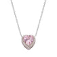 925 Silver Pink Heart Jewelry Set (Silver)