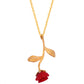 925 Silver Red Rose Necklace