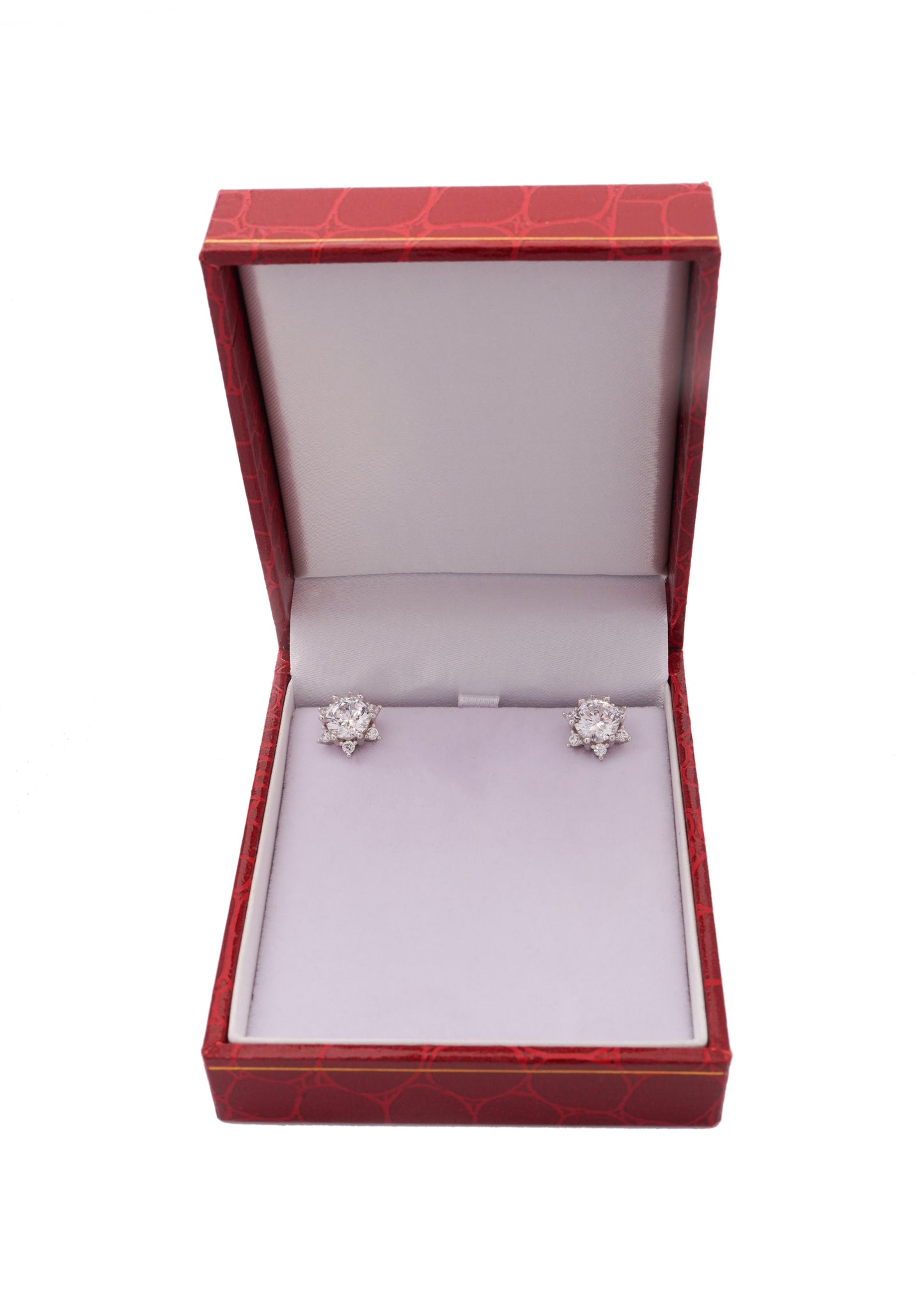 925 Silver White Star Earrings