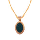 925 Silver Natural Green Agate Stone Necklace