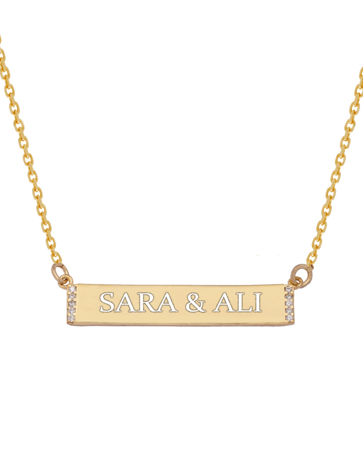 925 Silver Personalized Custom Plate Name Necklace