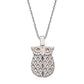 925 Silver Personalized Custom Owl Name Necklace (Silver)