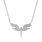 925 Silver Angel Wings Necklace (White)