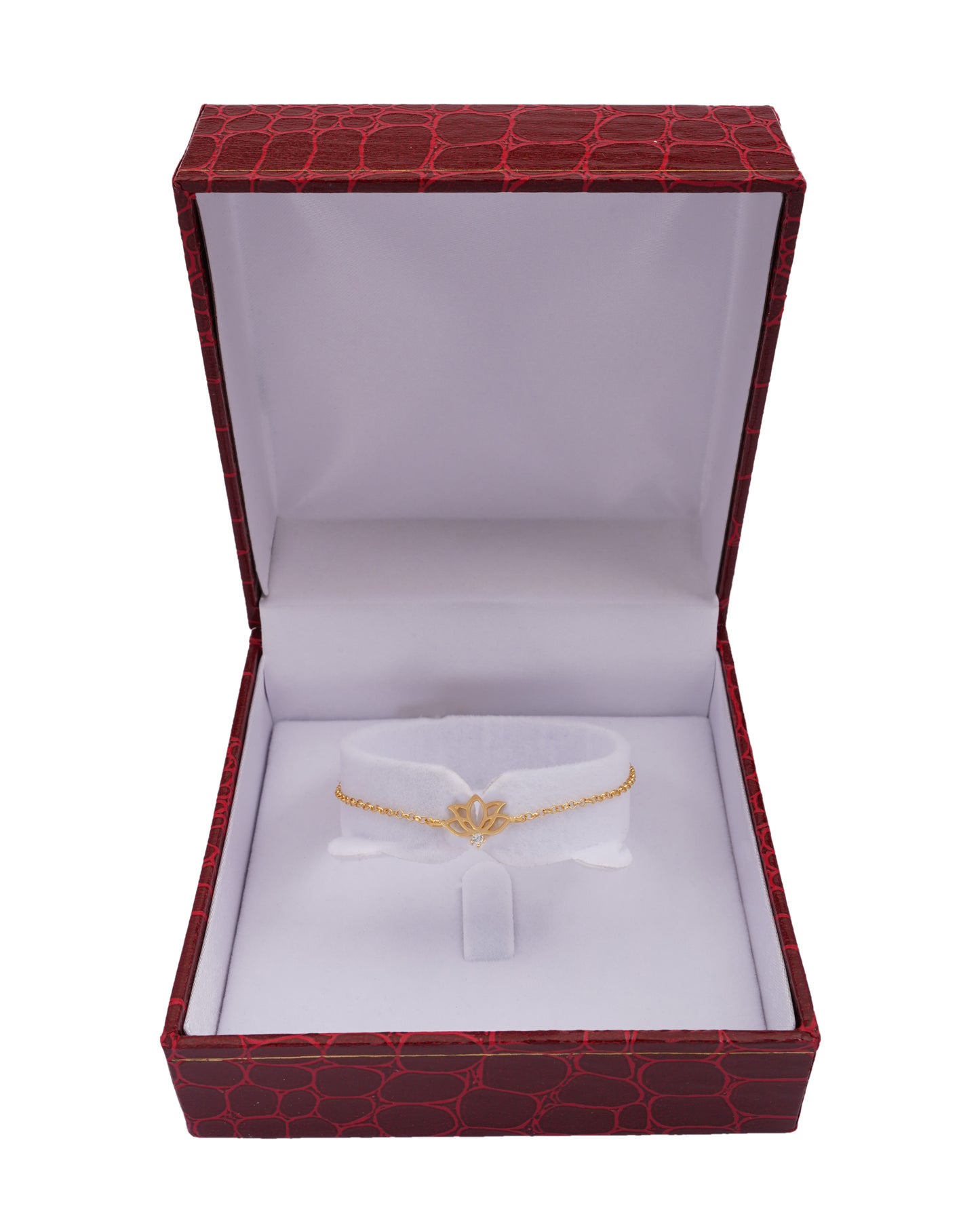 925 Silver Dainty Lotus Bracelet (Gold)