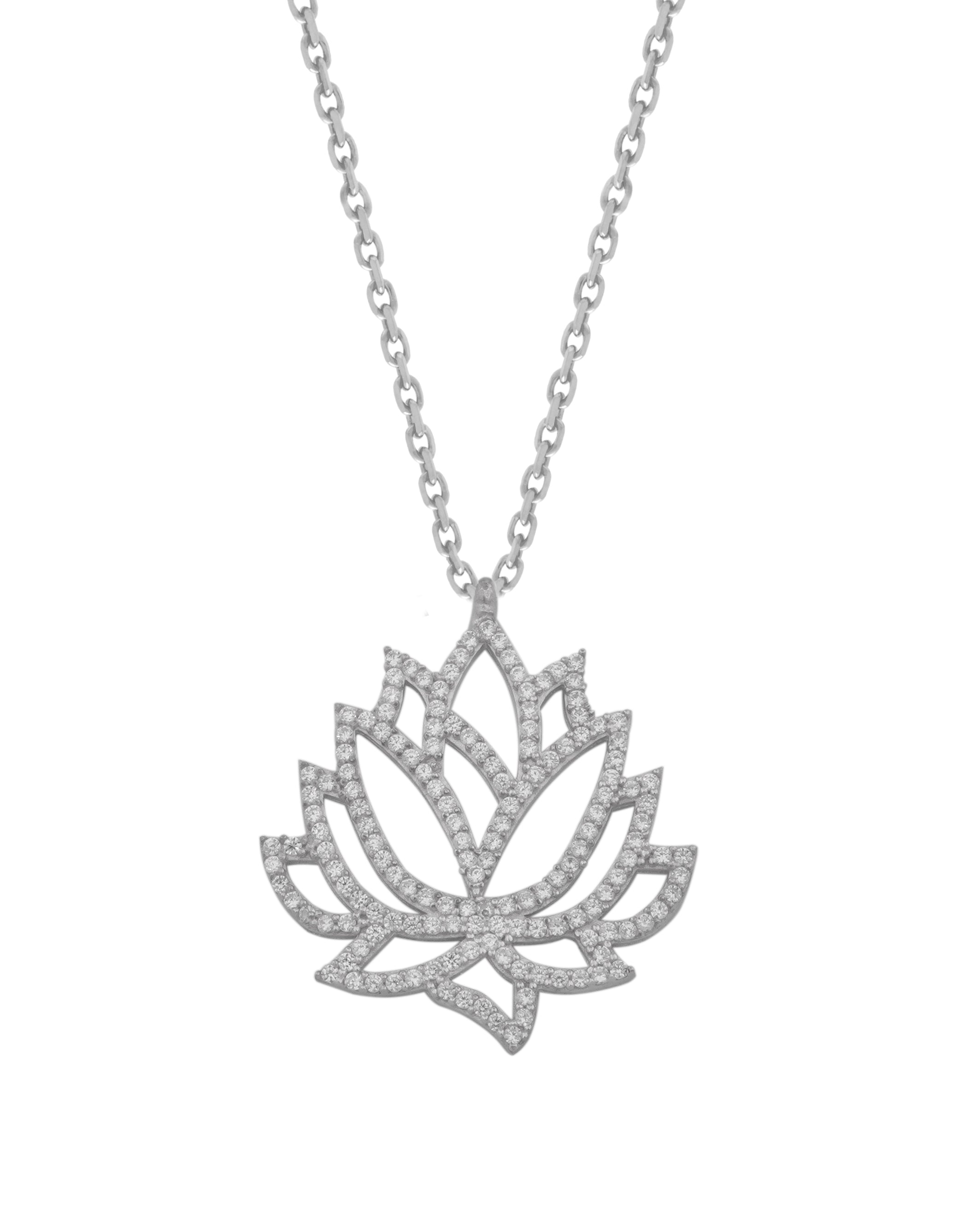 925 Silver Lotus Necklace - Leona Jewelry