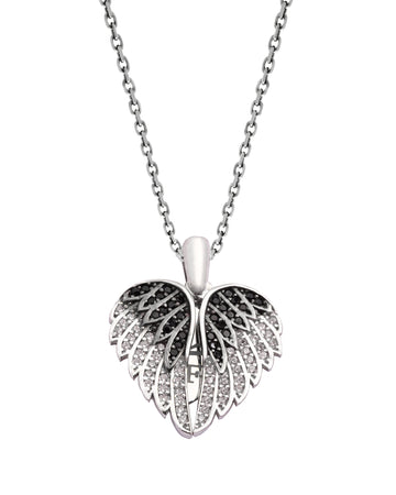 925 Silver Personalized Custom Angel Wings Name Necklace (Silver)