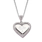 925 Silver Personalized Custom Rotating Heart Name Necklace (Silver)