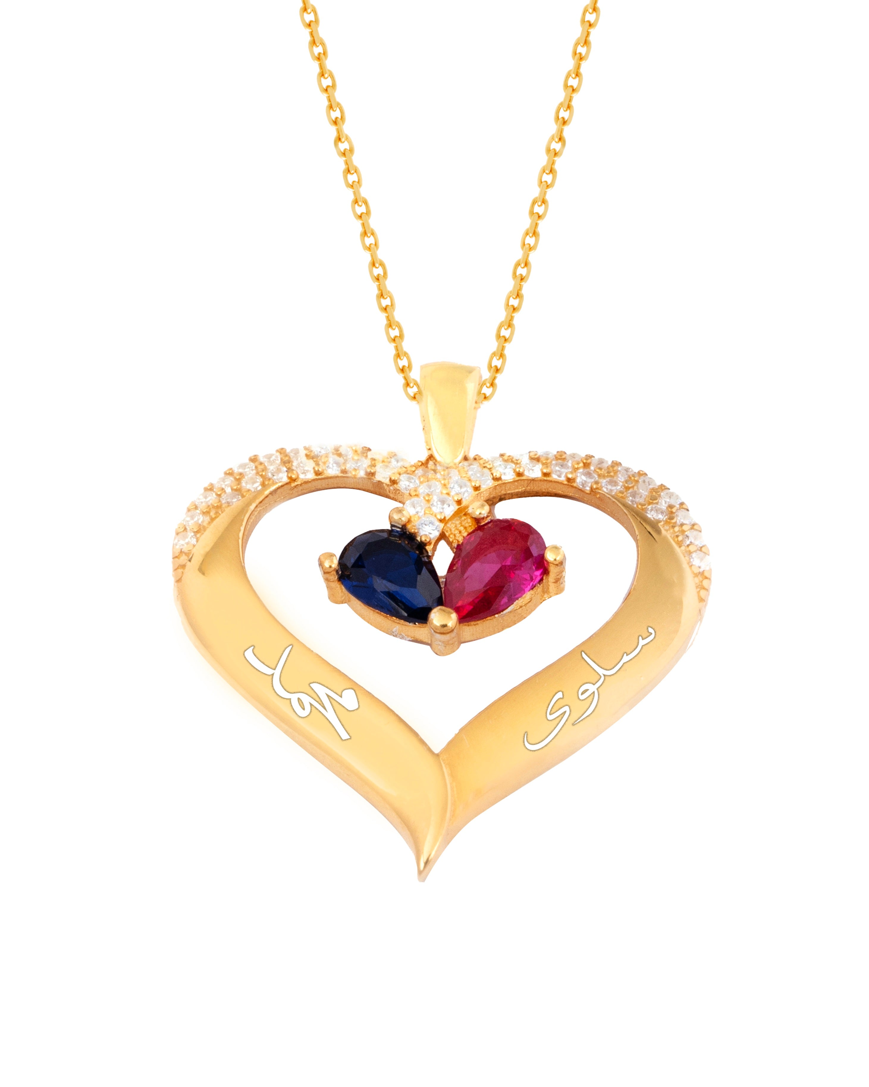 925 Silver Personalized Custom Couple Names Necklace - Leona Jewelry