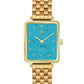 Elegance Watch Blue Turquoise Gold Plated