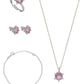 925 Silver Pink Star Jewelry Set (Silver)