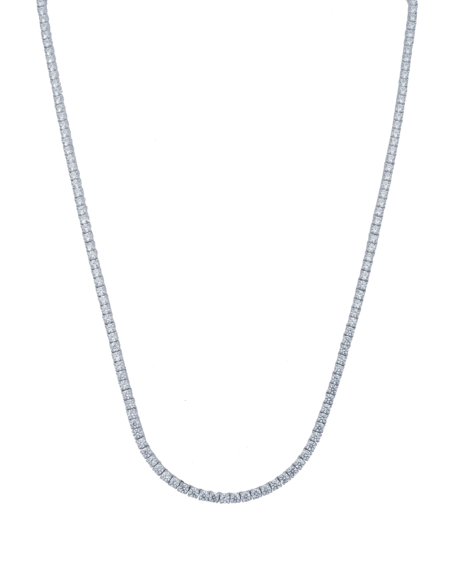 925 Silver Tennis Necklace (Silver)