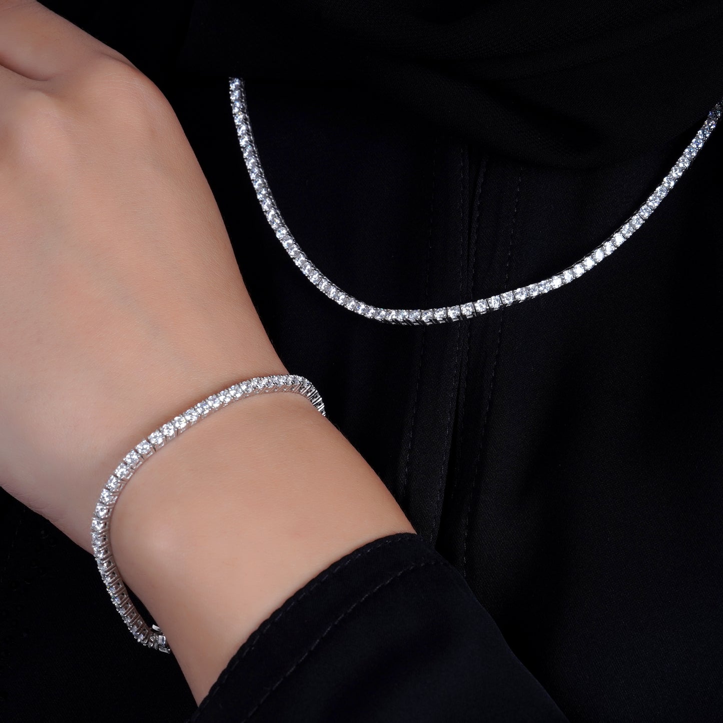 925 Silver Tennis Bracelet (Silver)