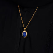 925 Silver Natural Lapis Lazuli Stone Necklace - Leona Jewelry