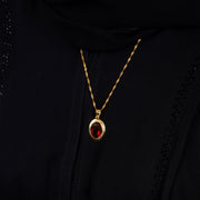 925 Silver Red Stone Necklace - Leona Jewelry