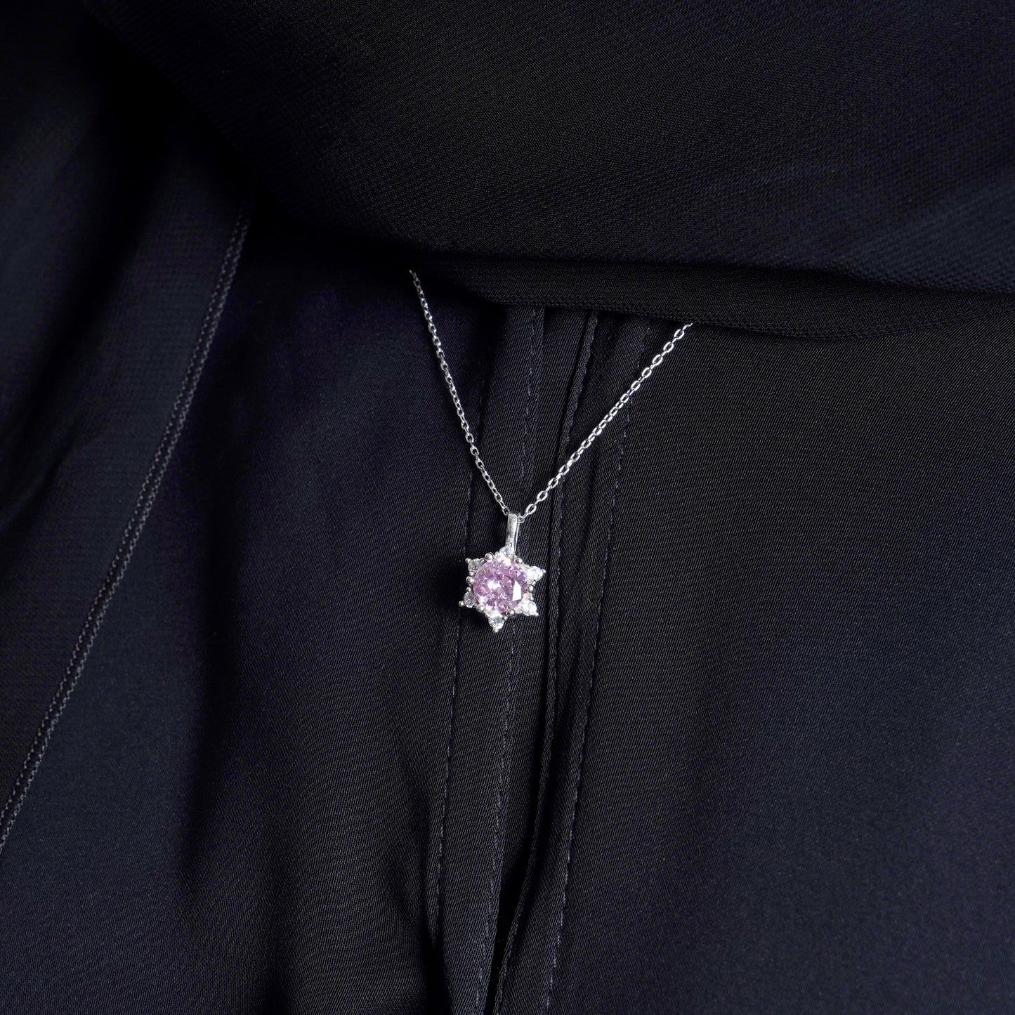 925 Silver Pink Star Jewelry Set (Silver)