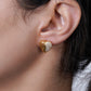 925 Silver Golden Heart Earrings