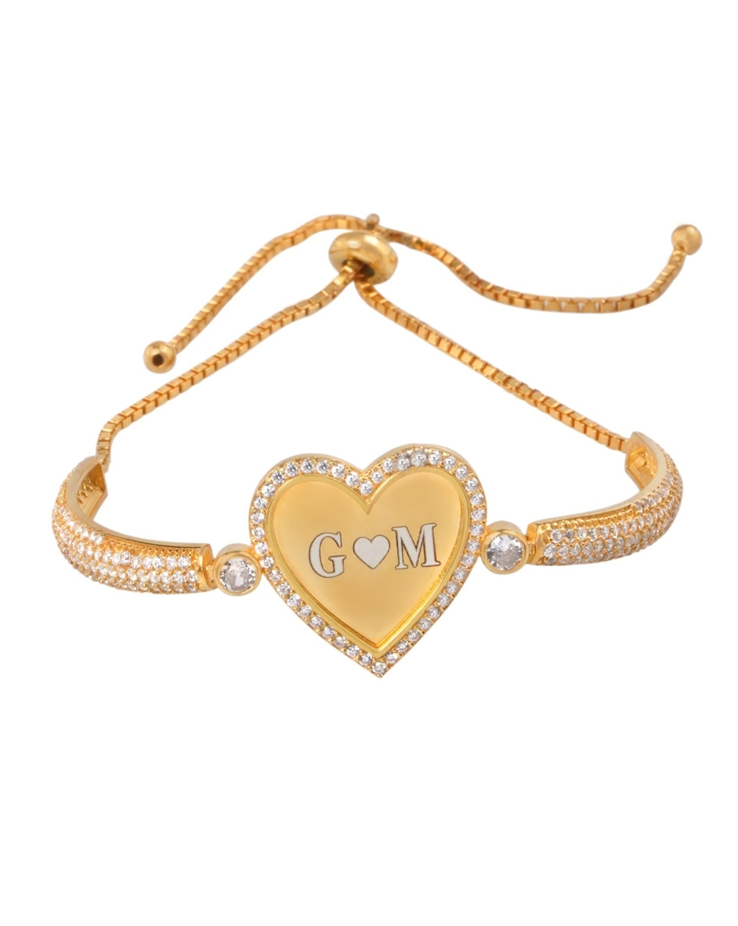 925 Silver Personalized Custom Heart Name Bracelet