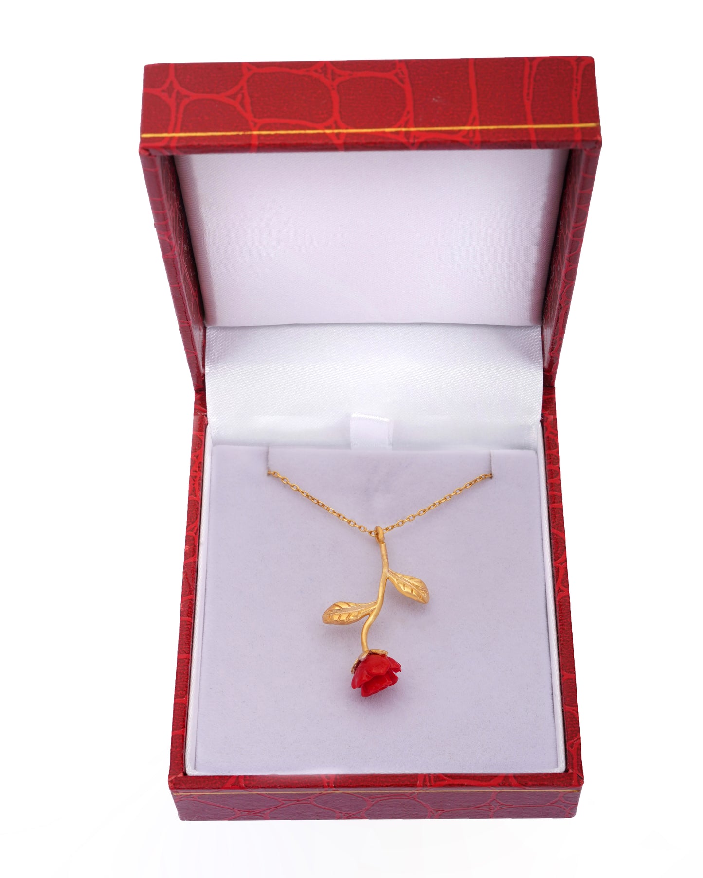 925 Silver Red Rose Necklace