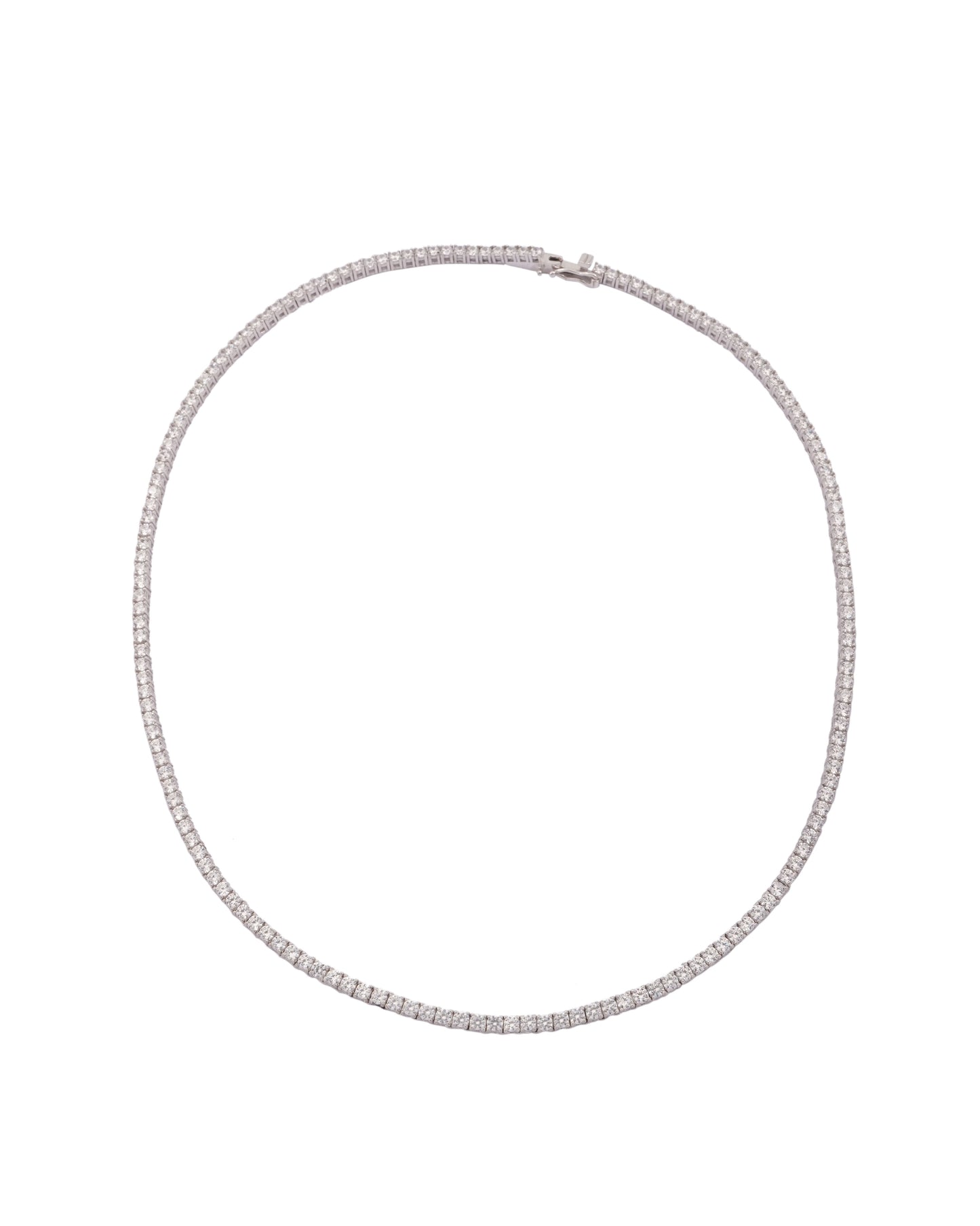 925 Silver Tennis Necklace (Silver)