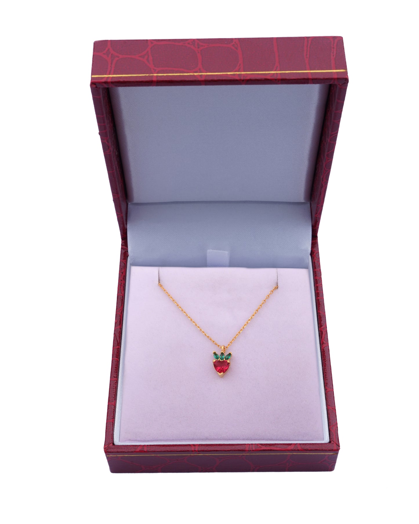 925 Silver Dainty Strawberry Necklace