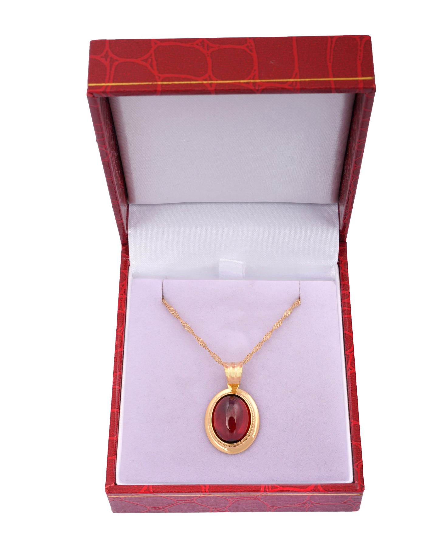 925 Silver Red Stone Necklace