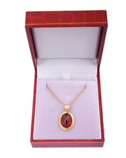 925 Silver Red Stone Necklace - Leona Jewelry