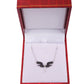 925 Silver Angel Wings Necklace (Black)