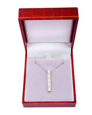 925 Silver Personalized Custom Engraving Bar Name Necklace (Silver) - Leona Jewelry
