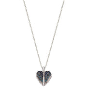 925 Silver Personalized Custom Angel Wings Name Necklace (Multicolor Stones) - Leona Jewelry
