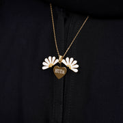 925 Silver Personalized Custom White Flower Name Necklace