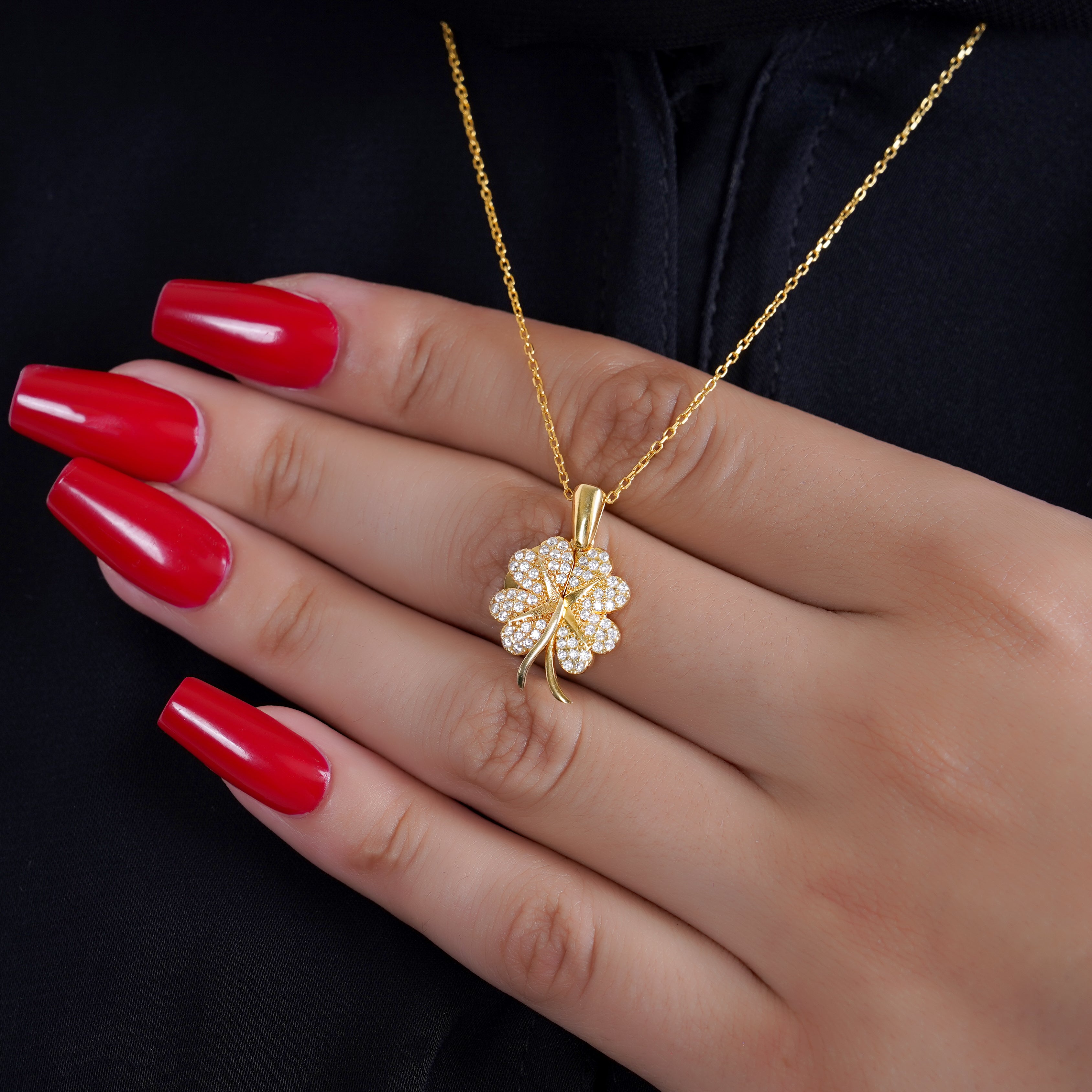 925 Silver Personalized Custom Clover Name Necklace - Leona Jewelry