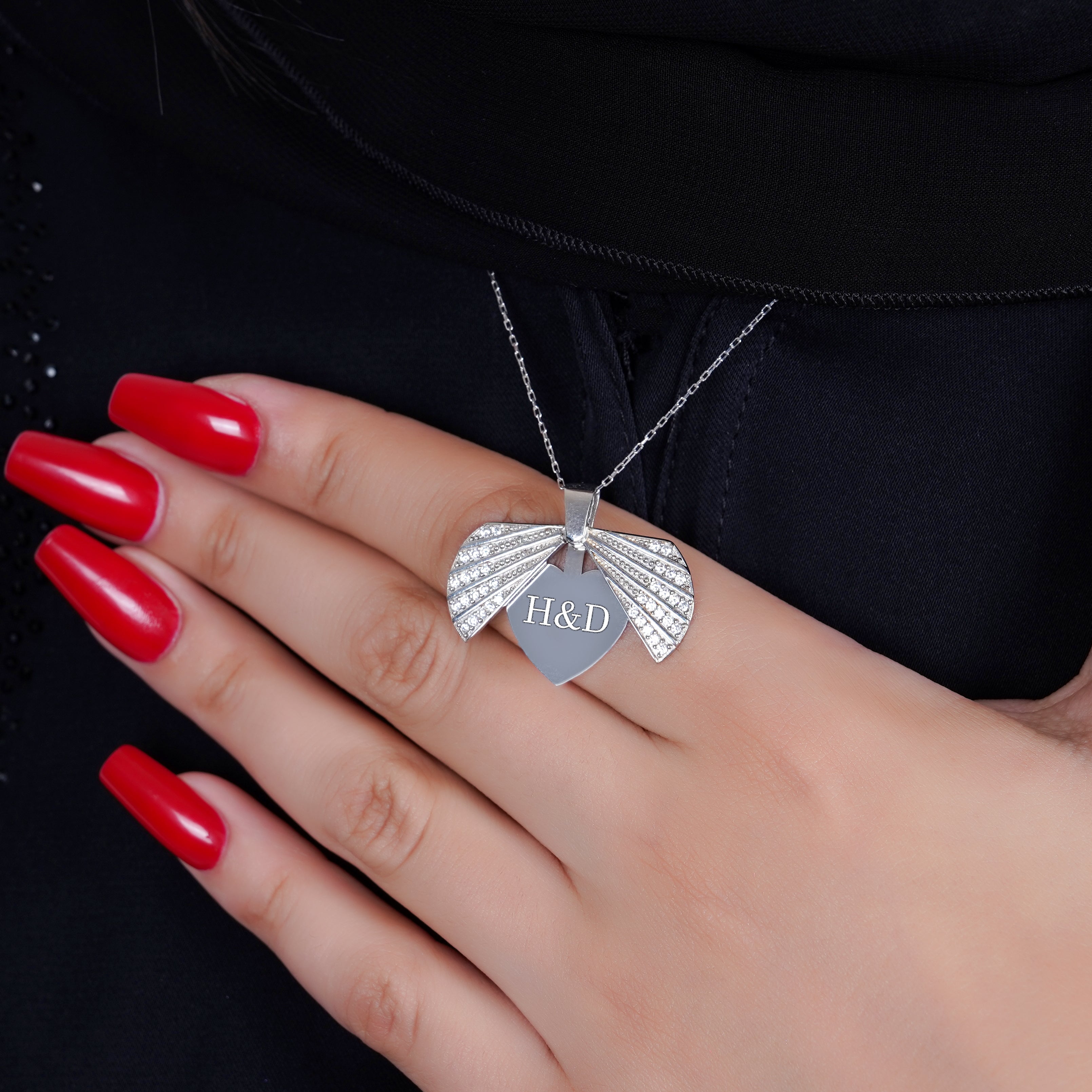 925 Silver Personalized Custom Shell Name Necklace (Silver) - Leona Jewelry