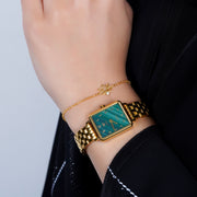 925 Silver Dainty Lotus Bracelet (Gold) - Leona Jewelry