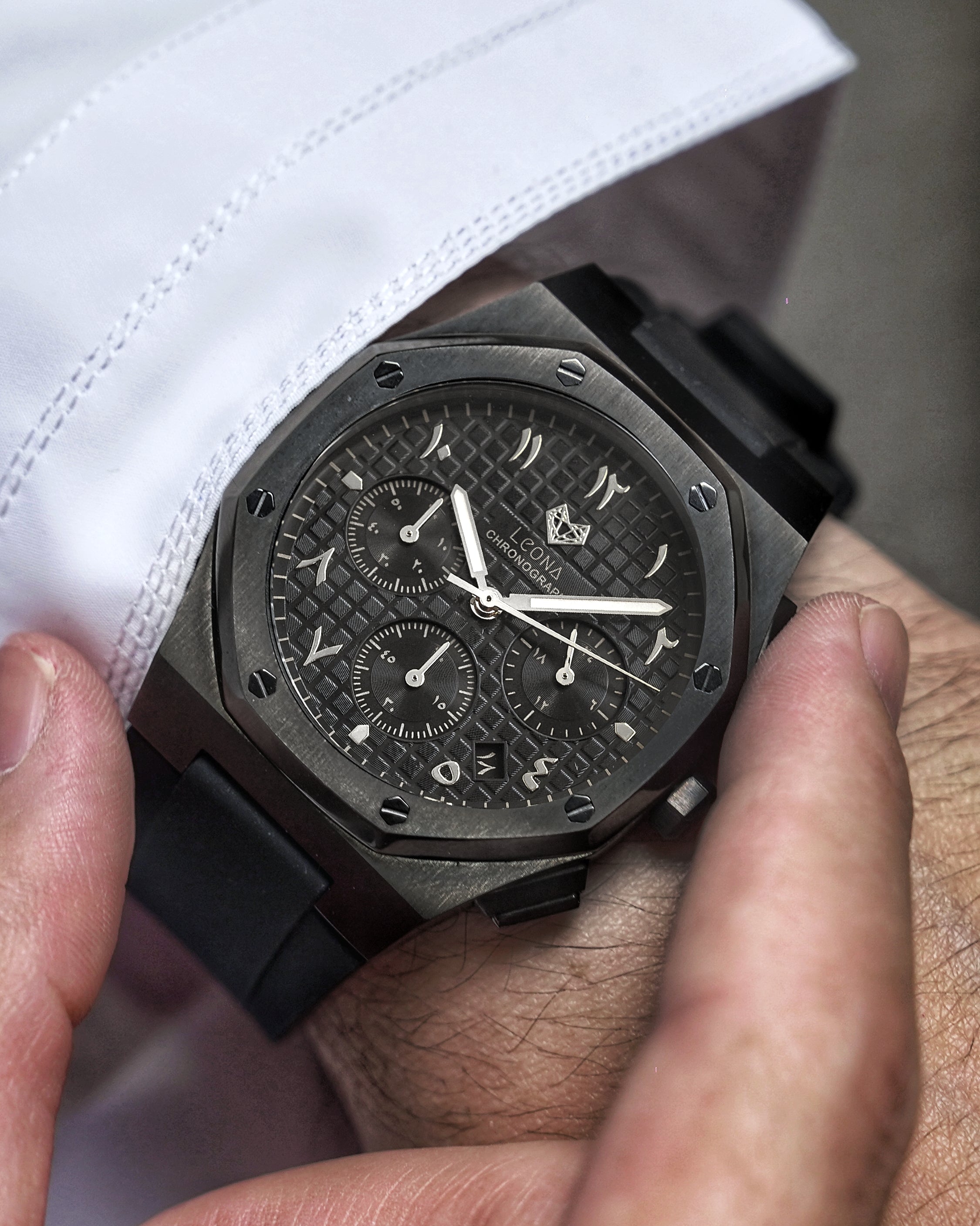 رويال كرونوجراف بلاك إيديشين فضي - المجموعة الحصرية