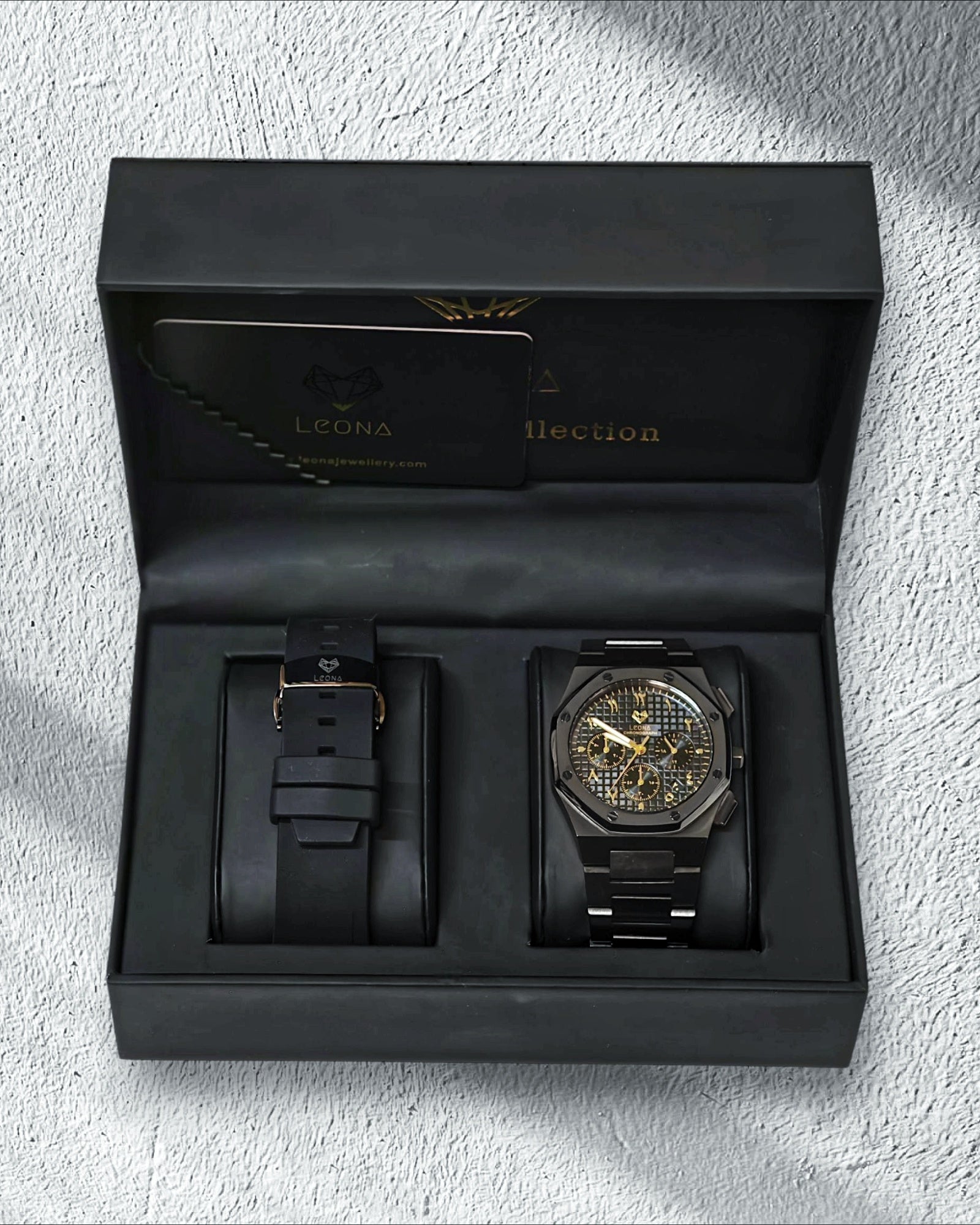 رويال كرونوجراف بلاك إيديشين ذهبي – المجموعة الحصرية