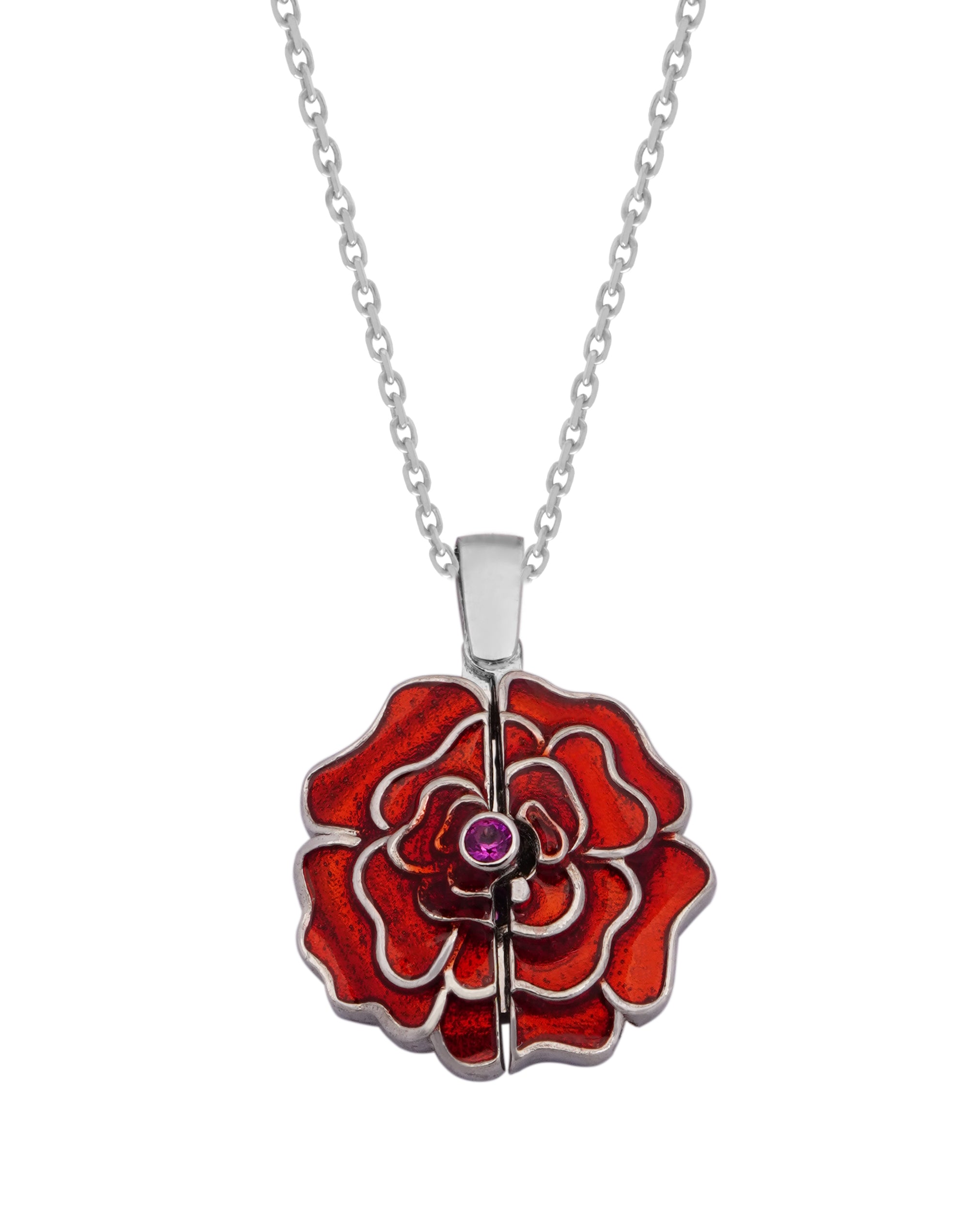 925 Silver Personalized Custom Rose Name Necklace (Silver) - Leona Jewelry