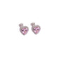 925 Silver Pink Heart Jewelry Set (Silver)